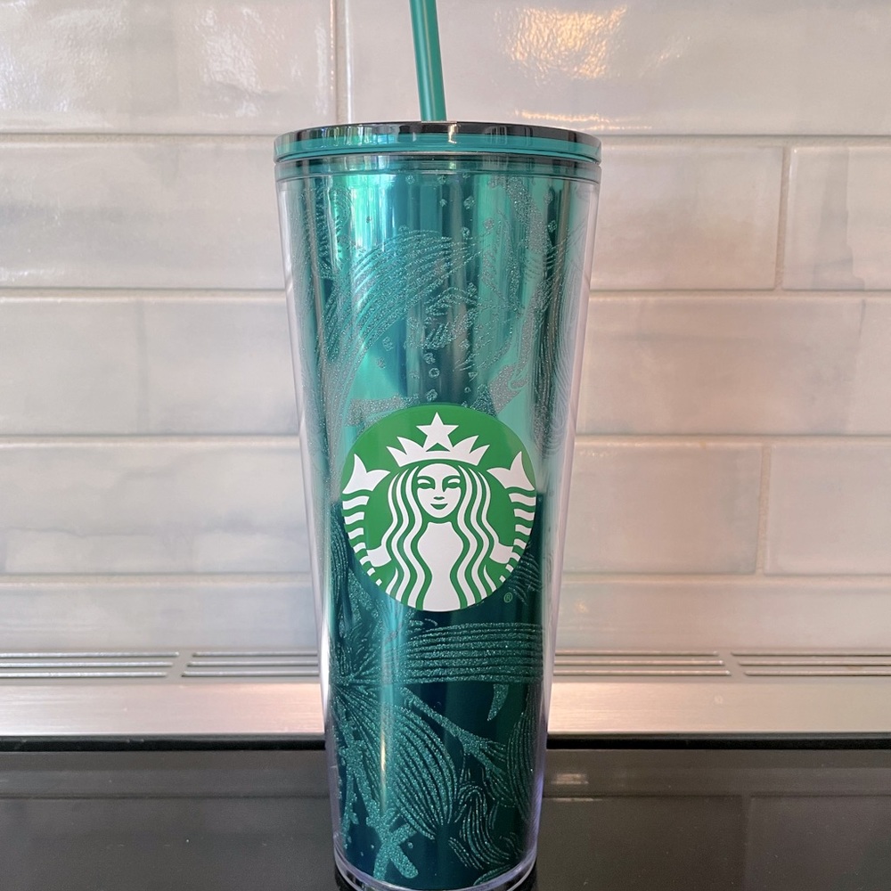 Starbucks teal glitter tumbler